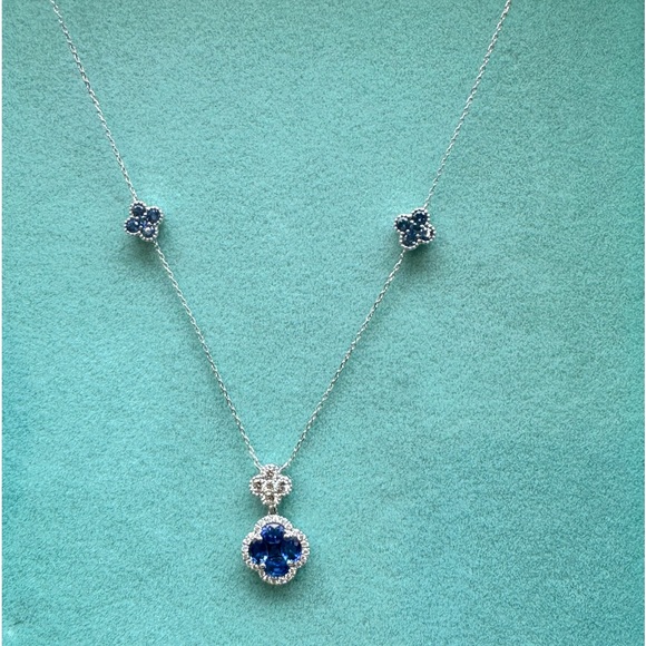 Blossom Sapphire Pendant Necklace - Picture 1 of 4